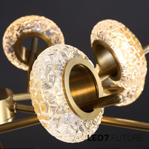 Loft Industry Modern - Gold Ring Diamond Chandelier